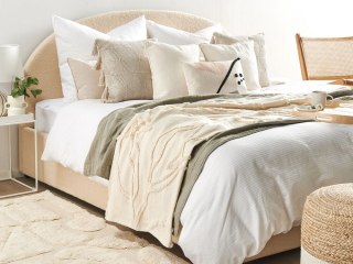 Koc ACACIA Bawełna 130 x 160 cm Beżowy