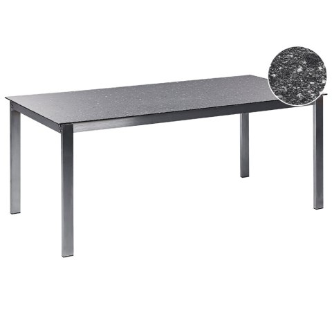 Stół ogrodowy szklany 180 x 90 cm czarny COSOLETO