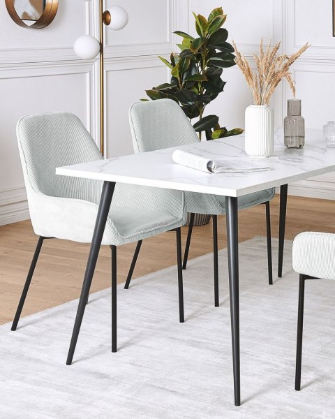 Zestaw 2 krzeseł do jadalni LOVERNA Sztruks Miętowy