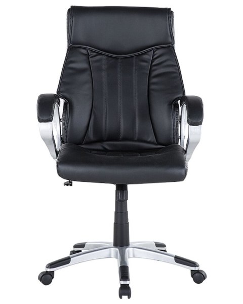 Fotel biurowy regulowany ekoskóra czarny TRIUMPH