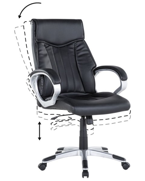 Fotel biurowy regulowany ekoskóra czarny TRIUMPH