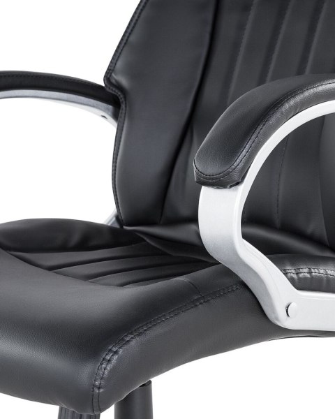 Fotel biurowy regulowany ekoskóra czarny TRIUMPH