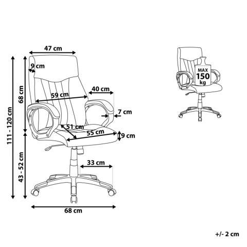 Fotel biurowy regulowany ekoskóra czarny TRIUMPH