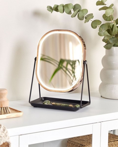 Lusterko kosmetyczne LED DORDOGNE Różowe złoto