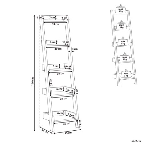 Regał 4 półki MOBILE DUO 166 cm Szary