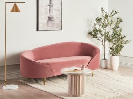 Sofa welurowa różowa SAVAR Lumarko!