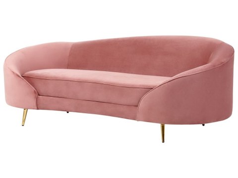 Sofa welurowa różowa SAVAR