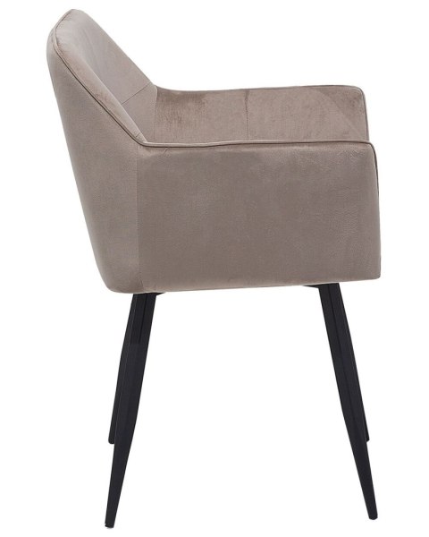 Zestaw 2 krzeseł do jadalni JASMIN Welur Beżowoszary