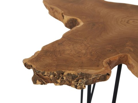 Zestaw 2 stolików pomocniczych ciemne drewno z czarnym CAMROSE