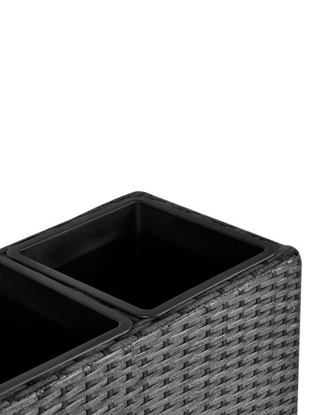 Doniczka na nóżkach CARAGANA Technorattan 77 cm Czarny