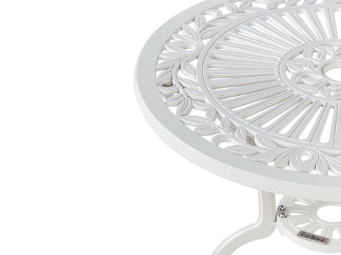 Stolik ogrodowy metalowy ø 61 cm biały DASCIO