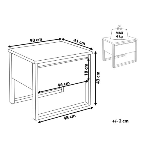 Szafka nocna 1 szuflada GIULIA Drewno sosnowe Biały