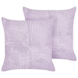 Zestaw 2 poduszek dekoracyjnych MILLET Sztruks 43 x 43 cm Fioletowy Wzór geometryczny Lumarko!