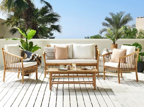 Zestaw ogrodowy ze stolikiem dla 4 osób MAGGIORE Drewno bambusowe Jasnobrązowy