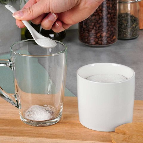 CUKIERNICA CUKIERNICZKA CERAMICZNA Z ŁYŻECZKĄ BIAŁA 139682 Lumarko!