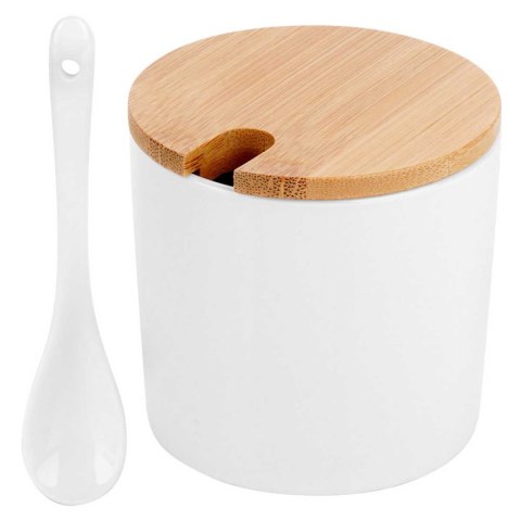 CUKIERNICA CUKIERNICZKA CERAMICZNA Z ŁYŻECZKĄ BIAŁA 139682 Lumarko!