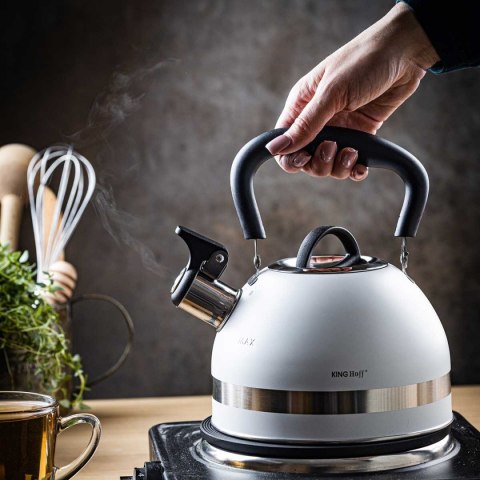 Czajnik 1,8l Z Gwizdkiem Kinghoff Kh-1852 Biały Lumarko!