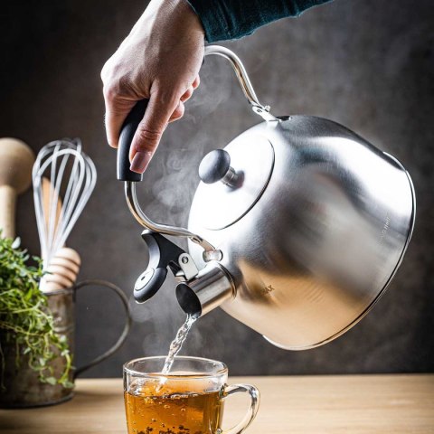 CZAJNIK 2,5L Z GWIZDKIEM KINGHOFF KH-1859 SREBRNY Lumarko!