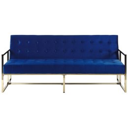 Sofa rozkładana welurowa ciemnoniebieska MARSTAL Lumarko!