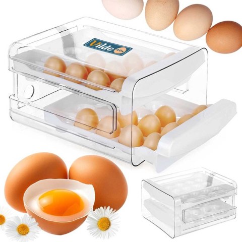 DWUPOZIOMOWY ORGANIZER POJEMNIK DO LODÓWKI NA 40 JAJEK 229164 Lumarko!