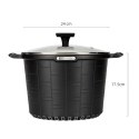 GARNEK GRANITOWY Z POKRYWĄ 24cm 6,5L E-7032 Lumarko!