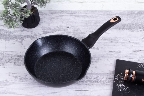 GŁEBOKA PATELNIA GRANITOWA 24cm BERLINGER HAUS BLACK ROSE BH-6184 Lumarko!