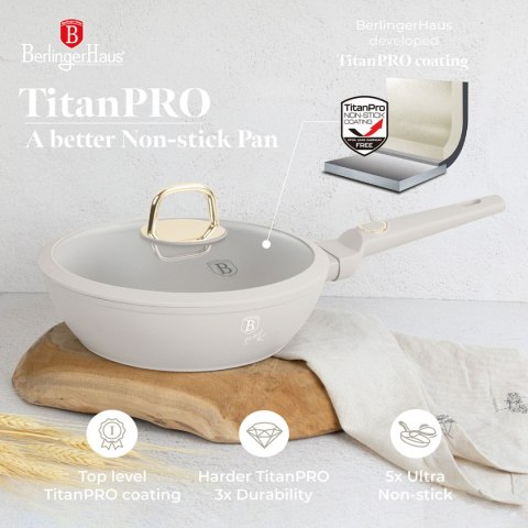 GŁĘBOKA PATELNIA TYTANOWA 24cm BERLINGER HAUS BH-8062 SAHARA Lumarko!