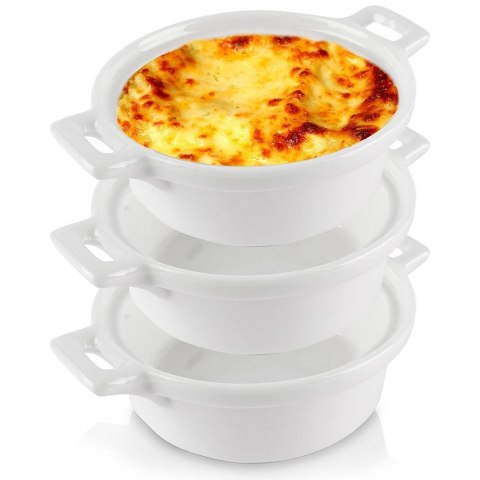 KOKILKI MISECZKI PORCELANOWE DO ZAPIEKANIA 3 szt. OKRĄGŁE Lumarko!