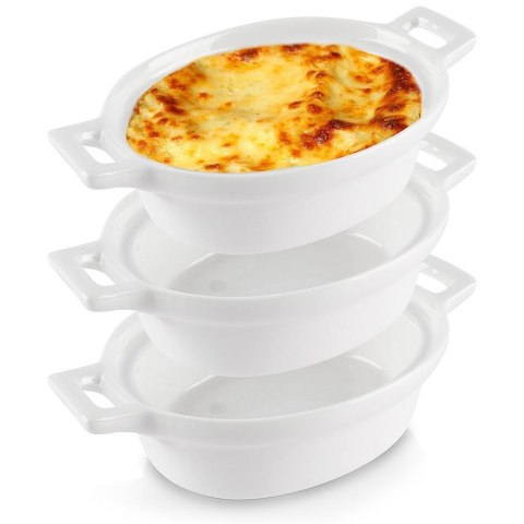 Kokilki Miseczki Porcelanowe Do Zapiekania 3 Szt. Owalne Lumarko!