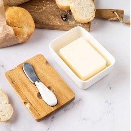 Maselniczka Porcelanowa Z Nożykiem Klausberg Kb-7785 Biała Lumarko!