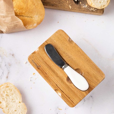 MASELNICZKA PORCELANOWA Z NOŻYKIEM KLAUSBERG KB-7785 BIAŁA Lumarko!