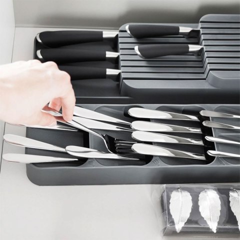 ORGANIZER POJEMNIK WKŁAD NA SZTUĆCE DO SZUFLADY szary 229010-S Lumarko!