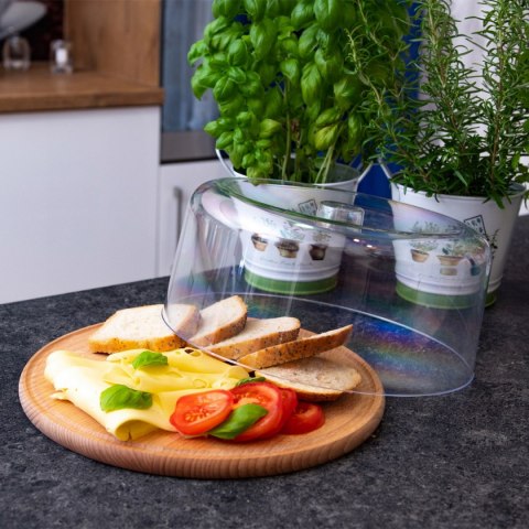 PATERA DREWNIANA Z KLOSZEM 30cm NA SERY CIASTO Lumarko!