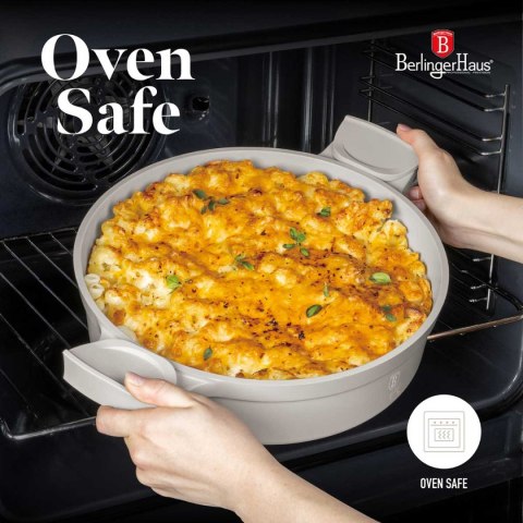 PŁASKI GARNEK TYTANOWY Z POKRYWĄ 28cm BERLINGER HAUS BH-7785 SAHARA Lumarko!