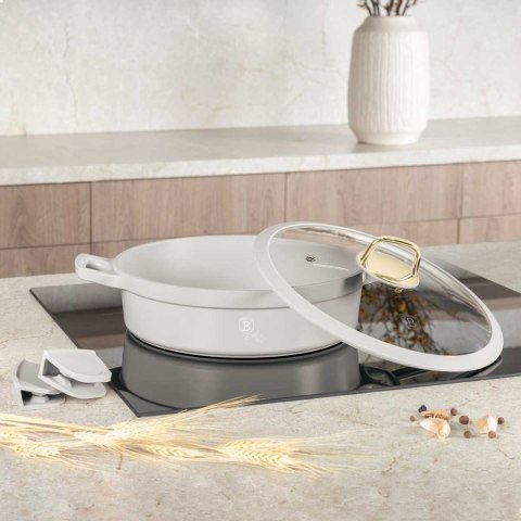 PŁASKI GARNEK TYTANOWY Z POKRYWĄ 28cm BERLINGER HAUS BH-7785 SAHARA Lumarko!