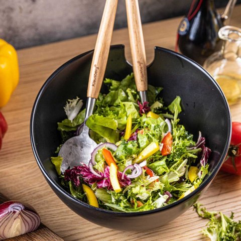 PORCELANOWA MISA DO SAŁAT Z PRZYBORAMI KLAUSBERG KB-7786 CZARNA Lumarko!