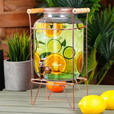 SŁÓJ SZKLANY 4,2l DO NAPOJÓW Z KRANIKIEM I STOJAKIEM 139602 Lumarko!