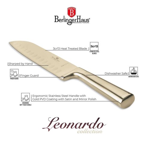 STALOWY NÓŻ SANTOKU BERLINGER HAUS 17,5cm BH-2829 GOLD Lumarko!