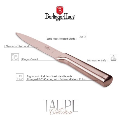 STALOWY NÓŻ UNIWERSALNY BERLINGER HAUS 12,5cm BH-2938 ROSE GOLD Lumarko!