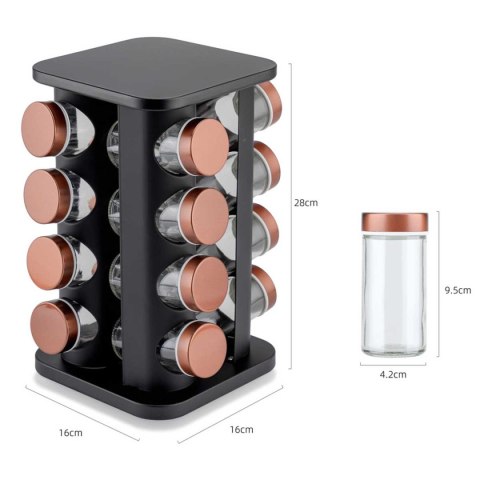 STOJAK OBROTOWY NA PRZYPRAWY 16 POJEMNIKÓW E-8256 Lumarko!