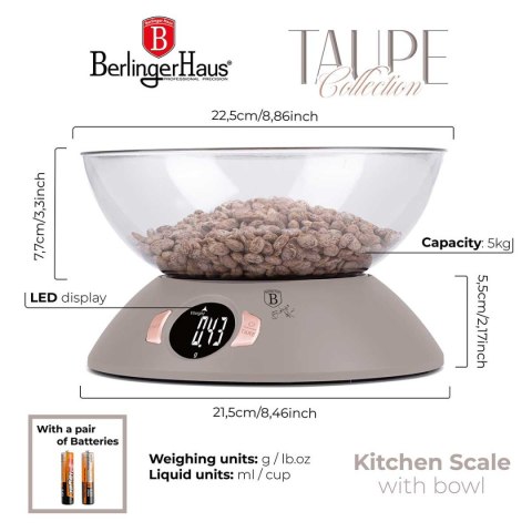 WAGA KUCHENNA Z MISĄ BERLINGER HAUS BH-9616 TAUPE Lumarko!