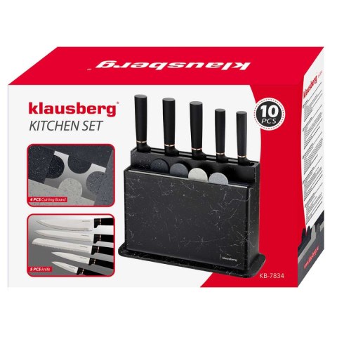 ZESTAW NOŻY I DESEK KUCHENNYCH W STOJAKU KLAUSBERG KB-7834 Lumarko!