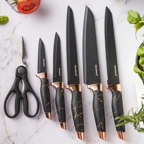 Zestaw Noży Kuchennych W Stojaku Z Ostrzałką Klausberg Kb-7770 Lumarko!