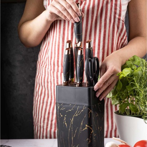 Zestaw Noży Kuchennych W Stojaku Z Ostrzałką Klausberg Kb-7770 Lumarko!