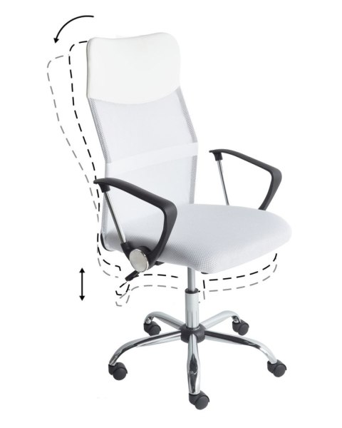 Krzesło biurowe regulowane białe DESIGN
