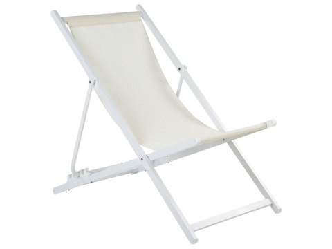 Leżak ogrodowy beżowo-biały LOCRI II