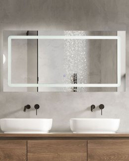 Lustro łazienkowe LED BENOUVILLE 120 cm 60 cm Srebrny Lumarko!
