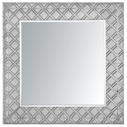 Lustro ścienne EVETTES 80 cm 80 cm Metal Srebrny