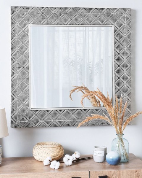 Lustro ścienne EVETTES 80 cm 80 cm Metal Srebrny