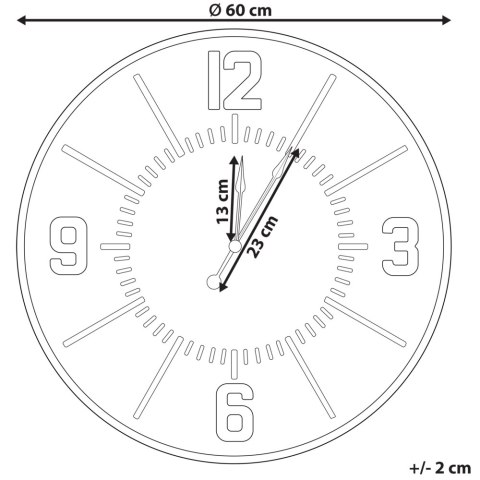 Zegar ścienny DOLE 60 cm Jasnobrązowy